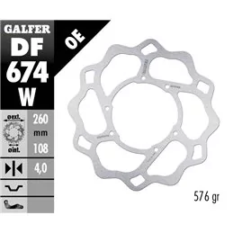 Galfer DF674W Brake Disco Wave Fixed