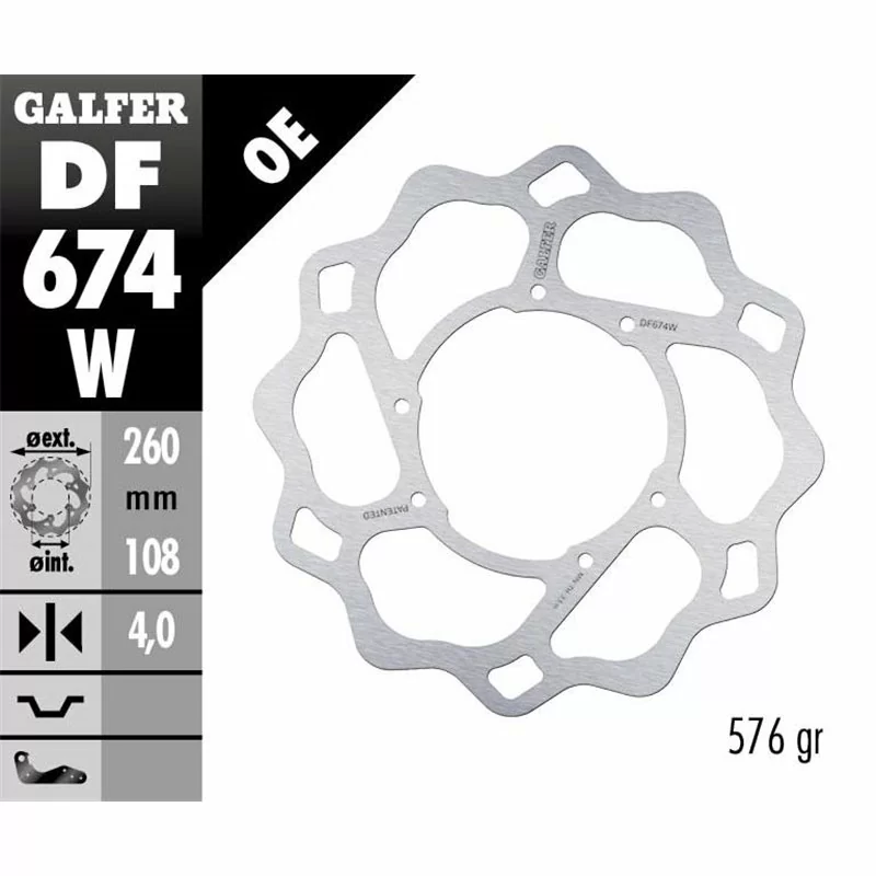 Galfer DF674W Brake Disco Wave Fixed