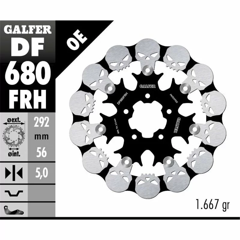 Galfer DF680FRH Disque de Frein Wave Flottant