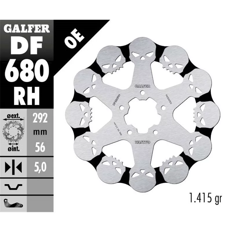 Galfer DF680RH Disque De Frein Wave Fixe Galfer DF680RH Disque De Frein Wave Fixe