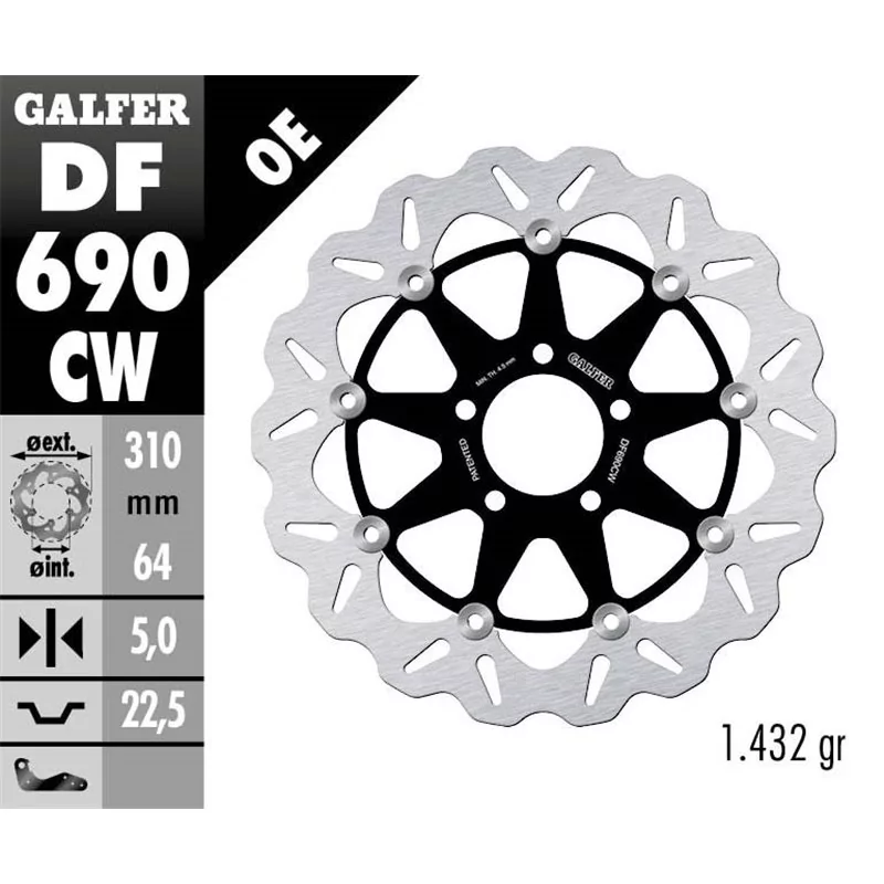 Galfer DF690CW Disco Freno Wave Flottante Galfer DF690CW Disco Freno Wave Flottante