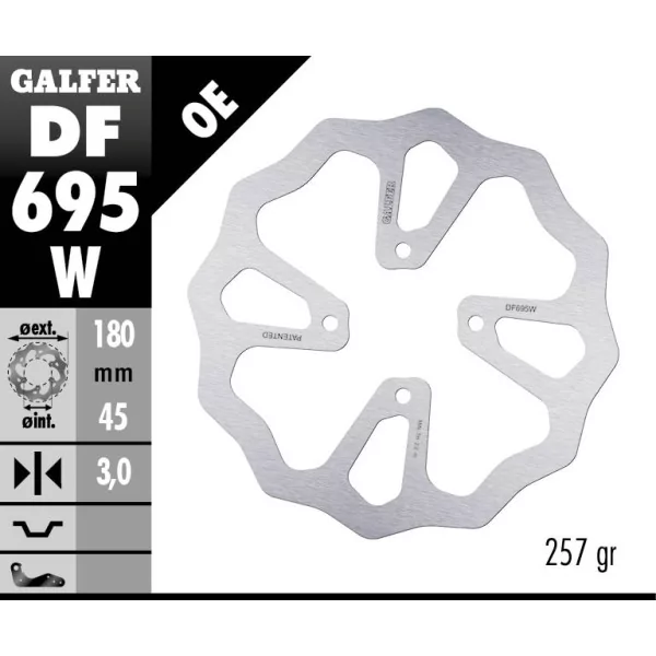 Galfer DF695W Brake Disc Wave Fixed