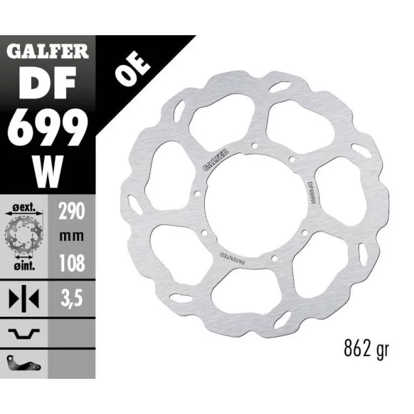 Galfer DF699W Brake Disc Wave Fixed