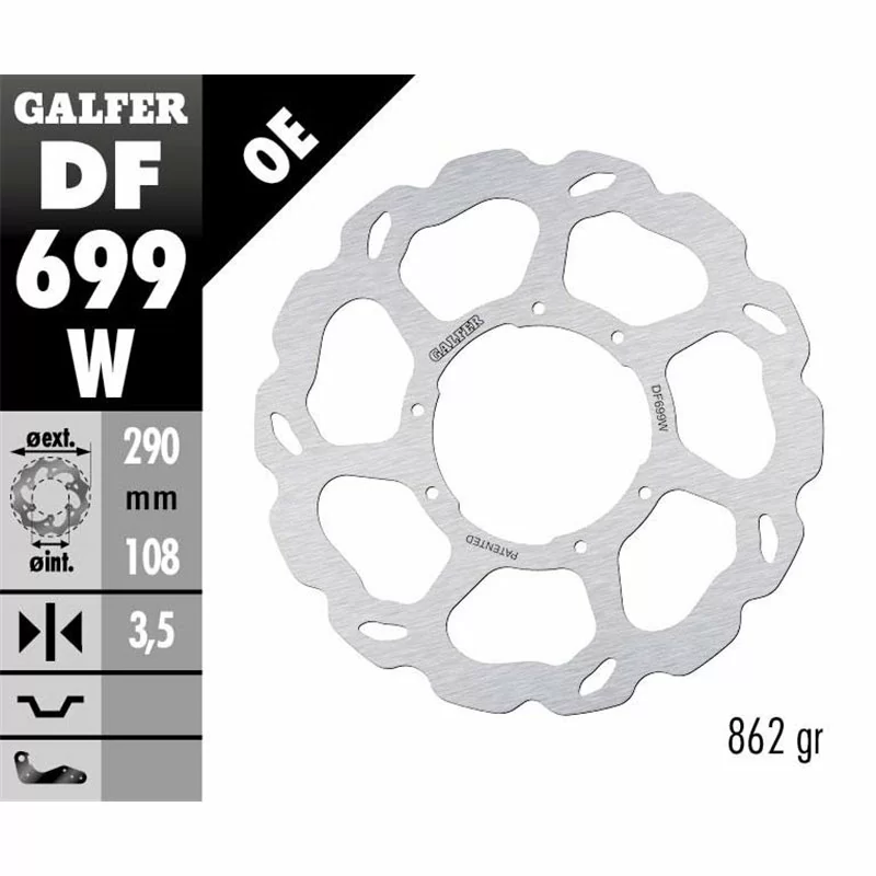 Galfer DF699W Bremsscheibe Wave Fixiert