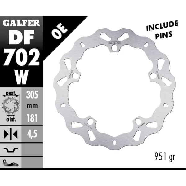 Galfer DF702W Brake Disc Wave Fixed