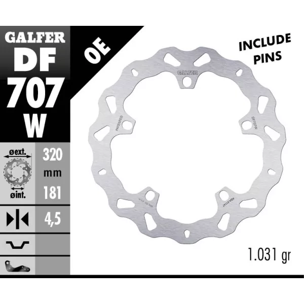 Galfer DF707W Brake Disc Wave Fixed
