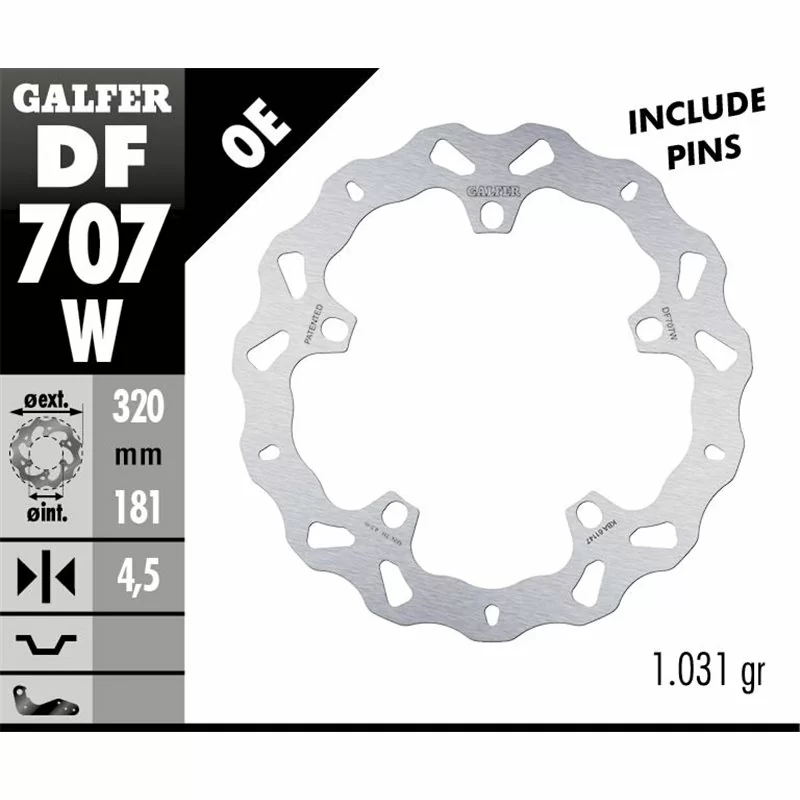 Galfer DF707W Brake Disco Wave Fixed