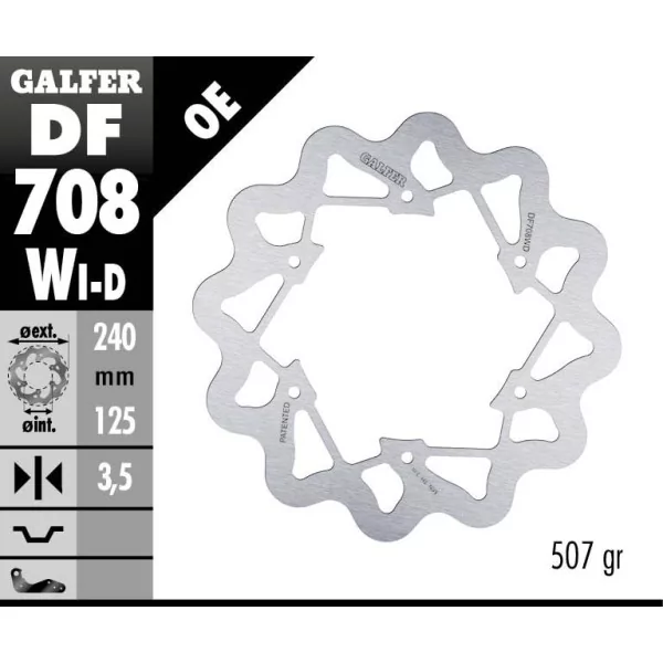 Galfer DF708WD Brake Disc Wave Fixed