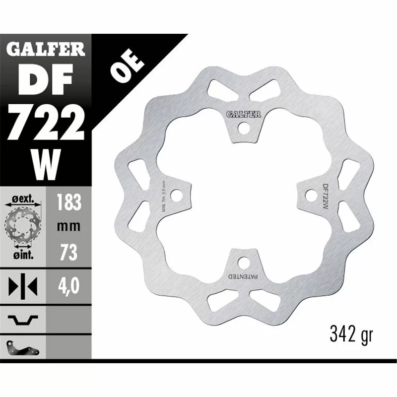 Galfer DF722W Disque De Frein Wave Fixe