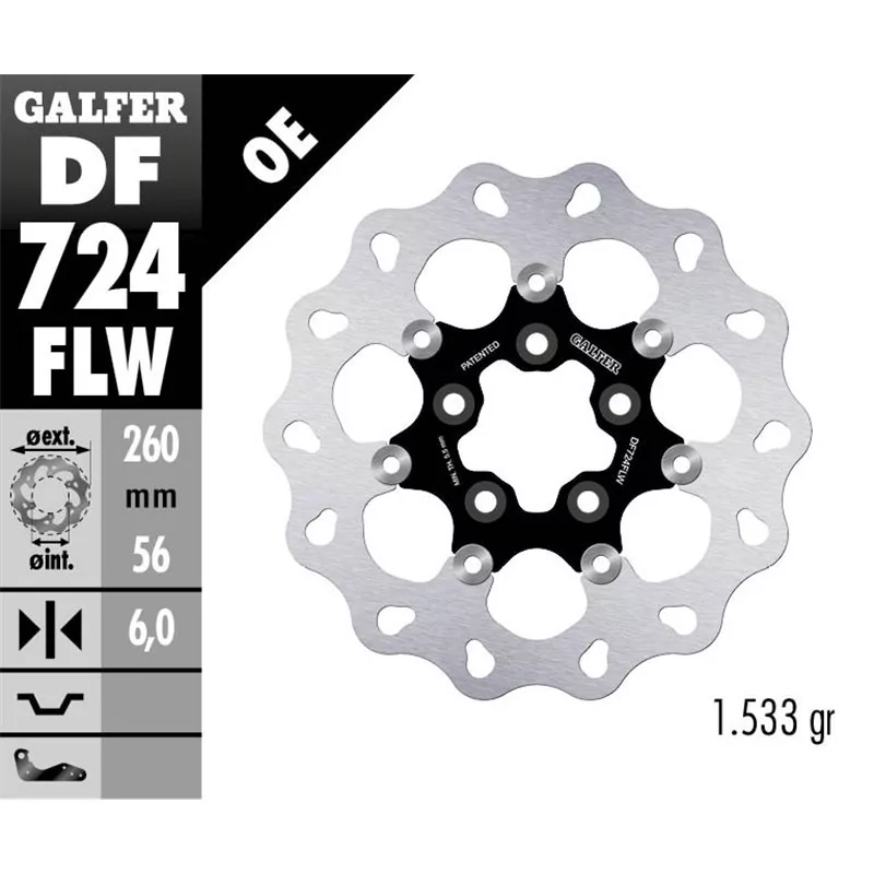 Galfer DF724FLW Disco de Freno Wave Flotante Galfer DF724FLW Disco de Freno Wave Flotante