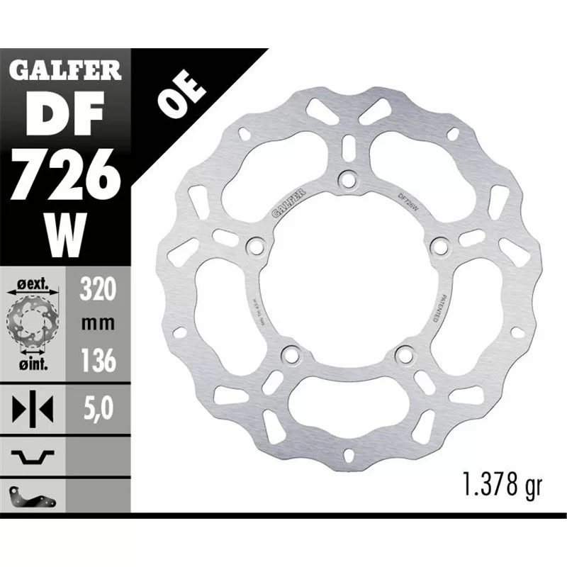 Galfer DF726W Brake Disco Wave Fixed