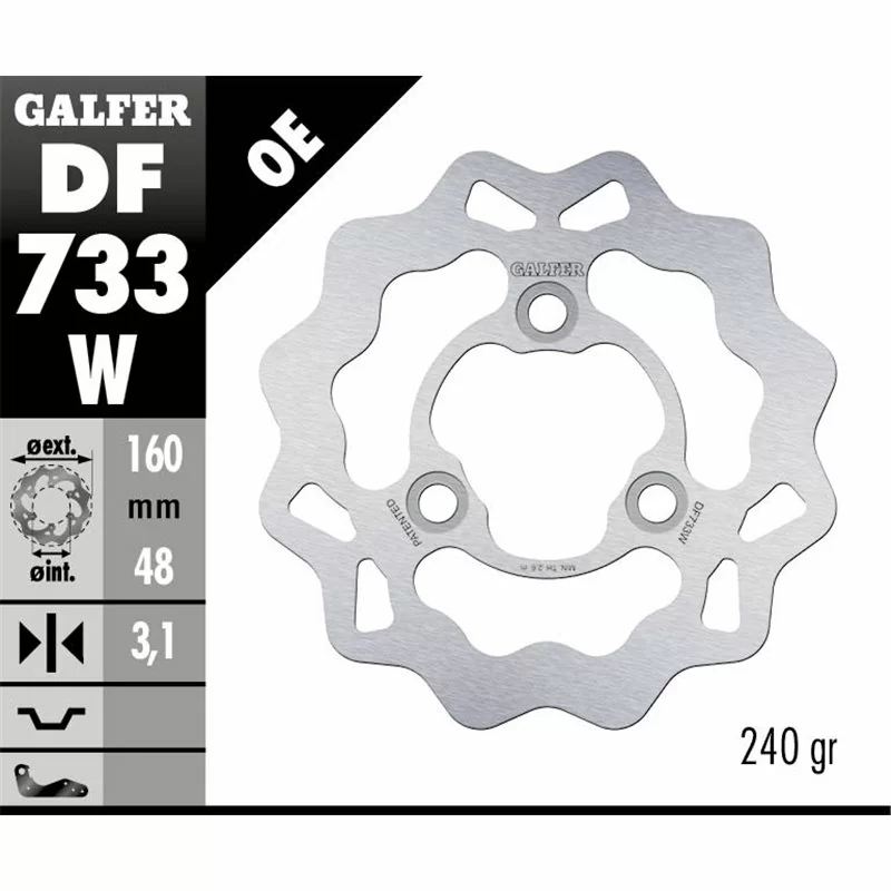 Galfer DF733W Brake Disco Wave Fixed