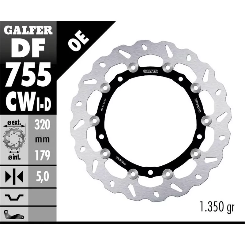 Galfer DF755CWD Disco Freno Wave Flottante Galfer DF755CWD Disco Freno Wave Flottante