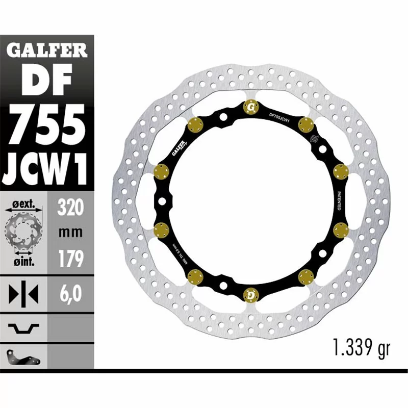 Galfer DF755JCW1G03 Disque De Frein Wave Floatech