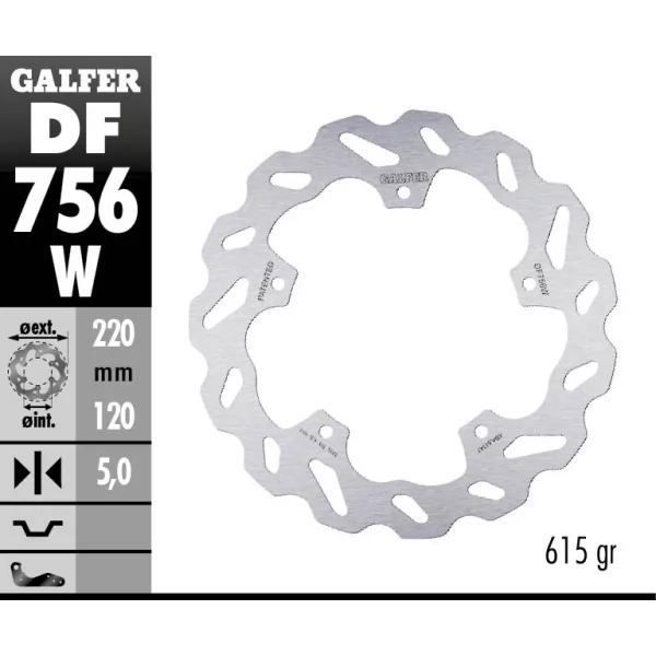 Galfer DF756W Disque De Frein Wave Fixe