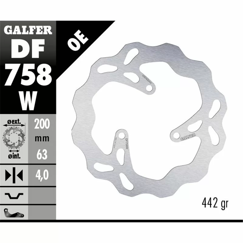 Galfer DF758W Brake Disco Wave Fixed