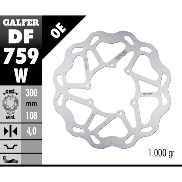 Galfer DF759W Brake Disc Wave Fixed