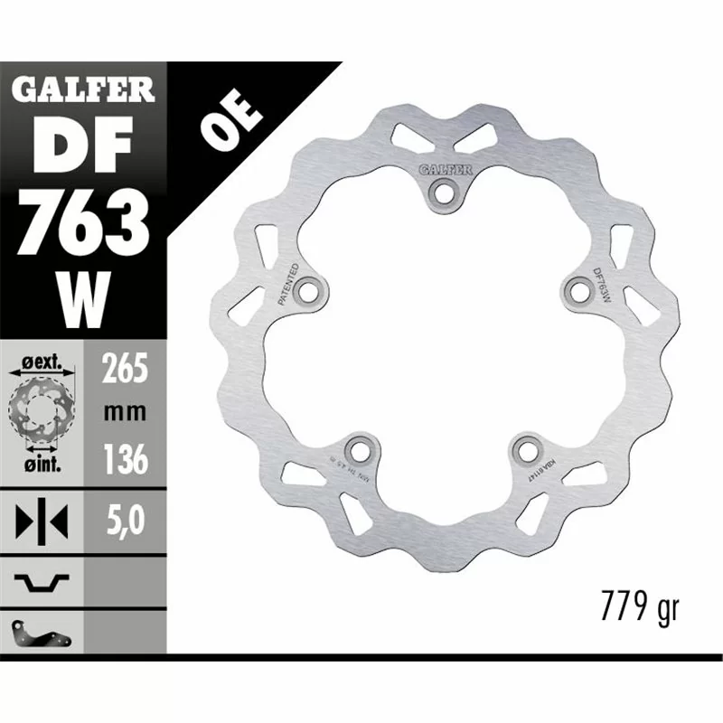 Galfer DF763W Brake Disco Wave Fixed