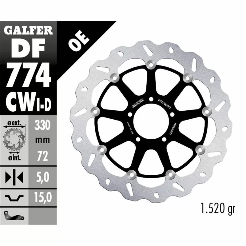 Galfer DF774CWD Bremsscheibe Wave Schwimmend