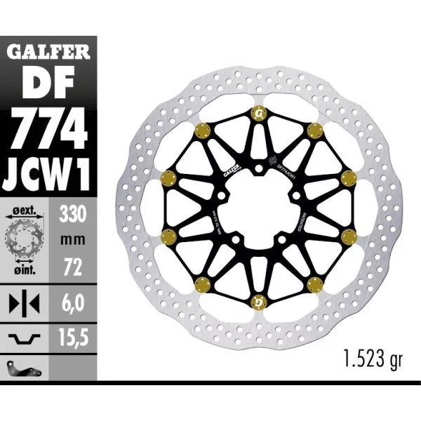 Galfer DF774JCW1G03 Bremsscheibe Wave Floatech