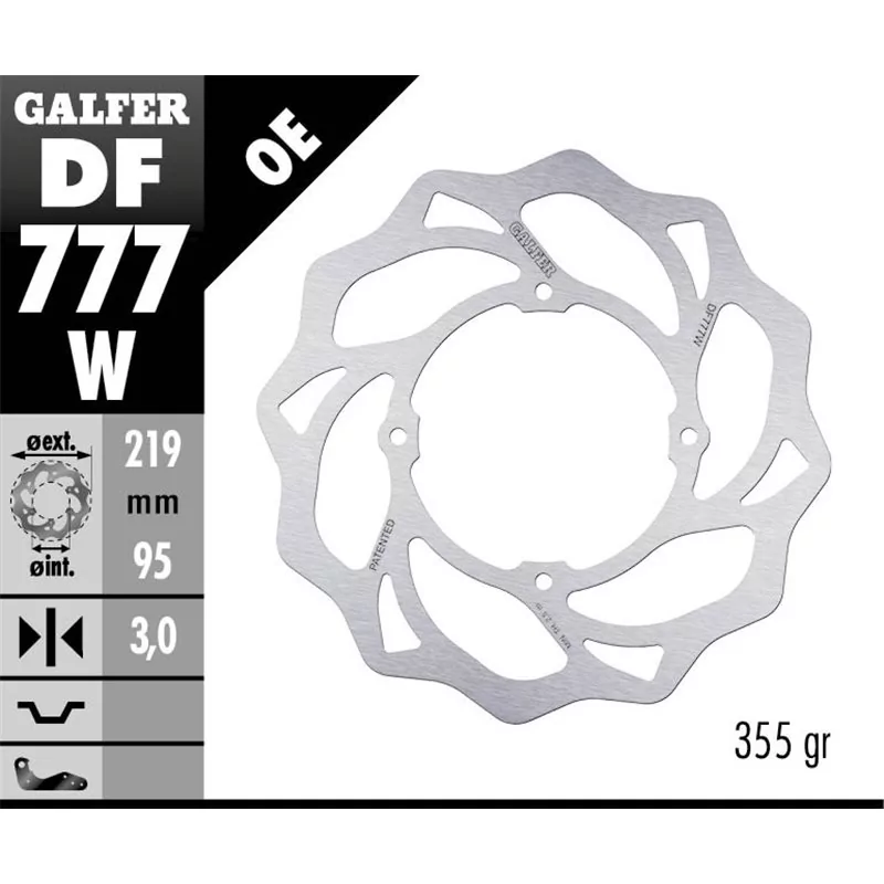 Galfer DF777W Brake Disco Wave Fixed