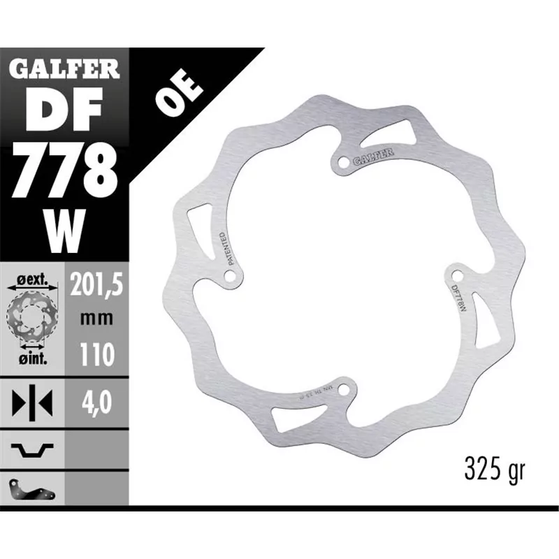 Galfer DF778W Disque De Frein Wave Fixe Galfer DF778W Disque De Frein Wave Fixe