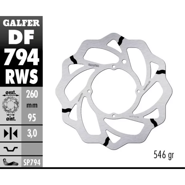 Galfer DF794RWS Bremsscheibe Wave Fixiert