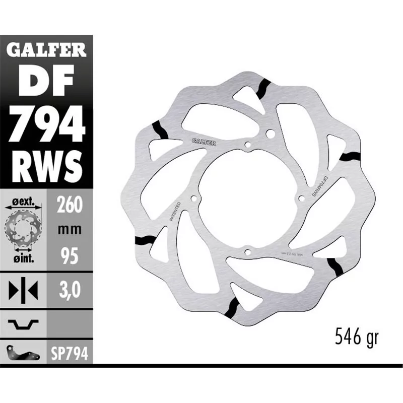 Galfer DF794RWS Disque De Frein Wave Fixe Galfer DF794RWS Disque De Frein Wave Fixe