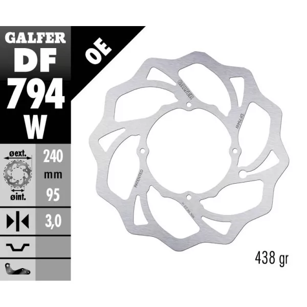 Galfer DF794W Brake Disc Wave Fixed