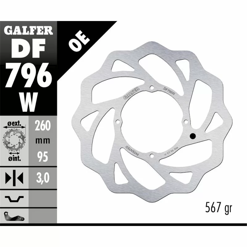 Galfer DF796W Brake Disco Wave Fixed