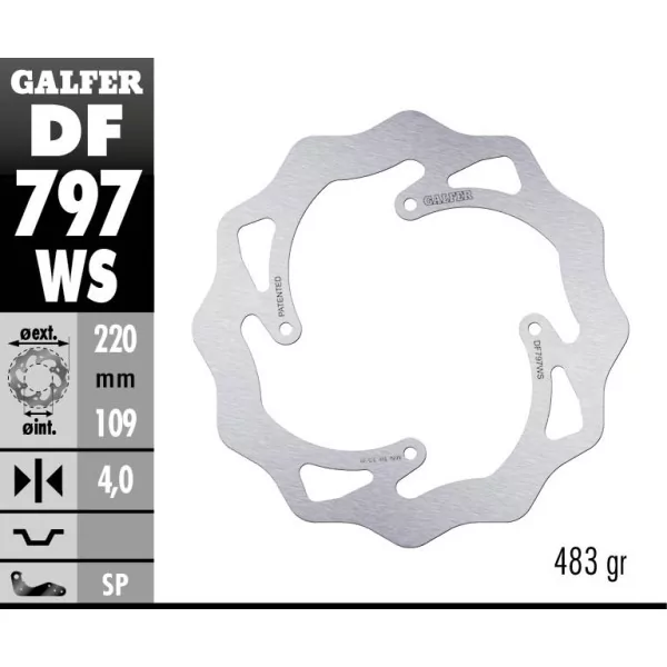 Galfer DF797WS Bremsscheibe Wave Fixiert