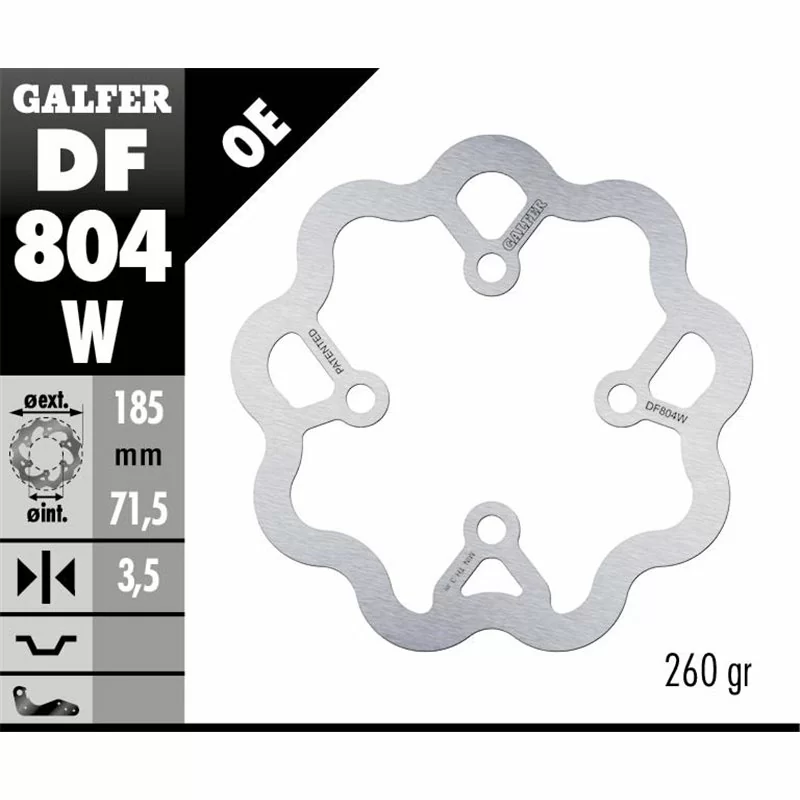 Galfer DF804W Disque De Frein Wave Fixe
