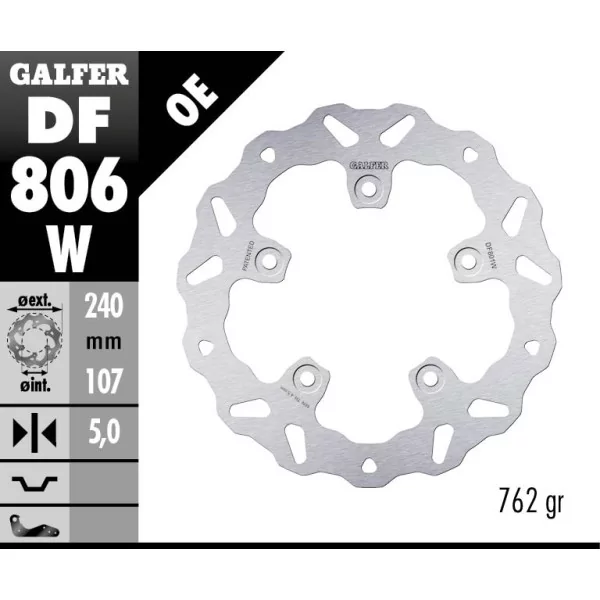 Galfer DF806W Brake Disc Wave Fixed