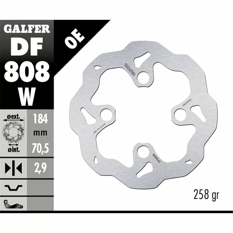 Galfer DF808W Brake Disco Wave Fixed