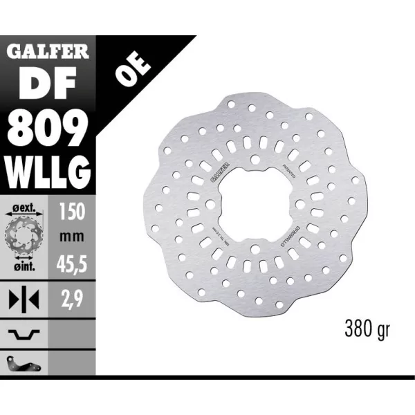 Galfer DF809WLLG Brake Disc Wave Fixed