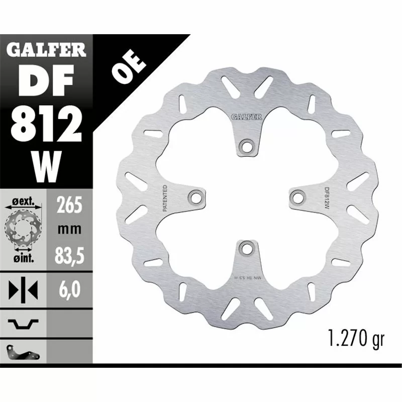 Galfer DF812W Disque De Frein Wave Fixe