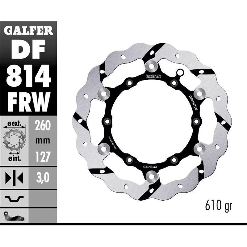 Galfer DF814FRW Brake Disc Wave Floating Galfer DF814FRW Brake Disc Wave Floating