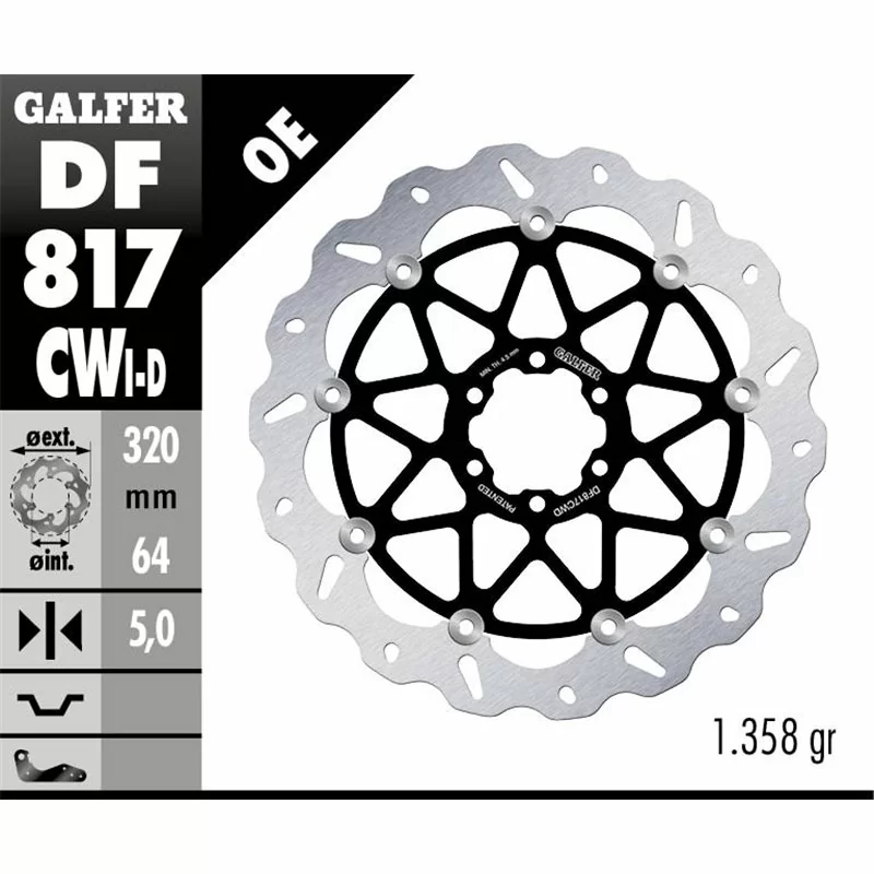 Galfer DF817CWD Brake Disc Wave Floating