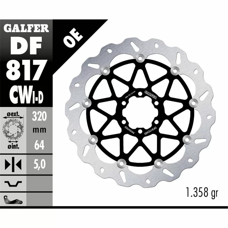 Galfer DF817CWD Bremsscheibe Wave Schwimmend