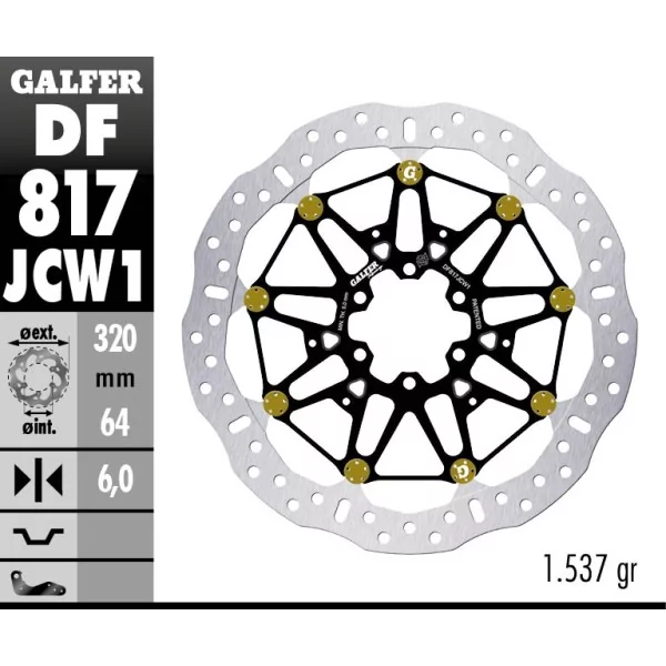 Galfer DF817JCW1G03 Bremsscheibe Wave Floatech