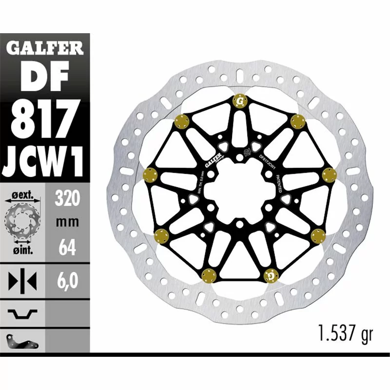 Galfer DF817JCW1G03 Brake Disc Wave Floatech