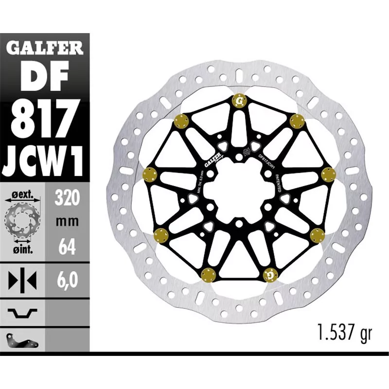Galfer DF817JCW1G03 Bremsscheibe Wave Floatech Galfer DF817JCW1G03 Bremsscheibe Wave Floatech