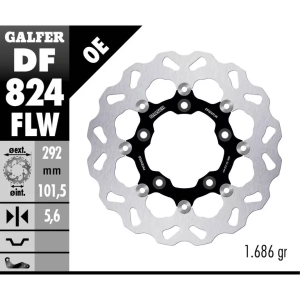 Galfer DF824FLW Bremsscheibe Wave Schwimmend