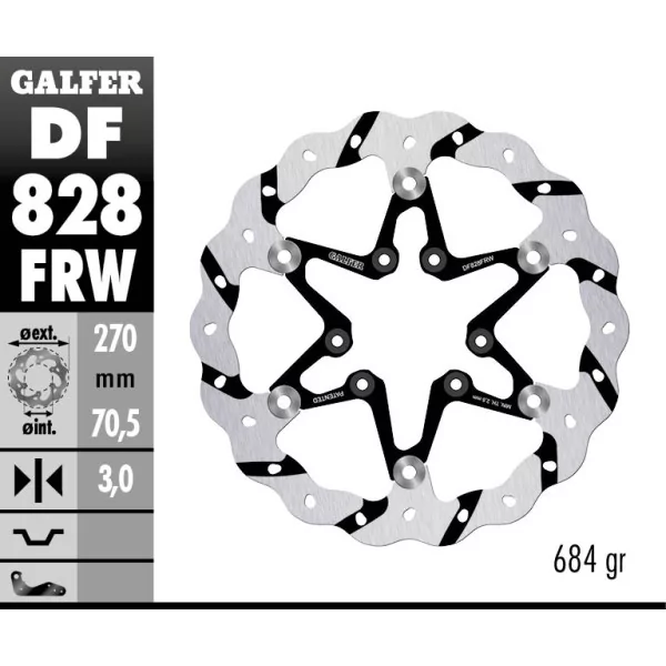 Galfer DF828FRW Bremsscheibe Wave Schwimmend