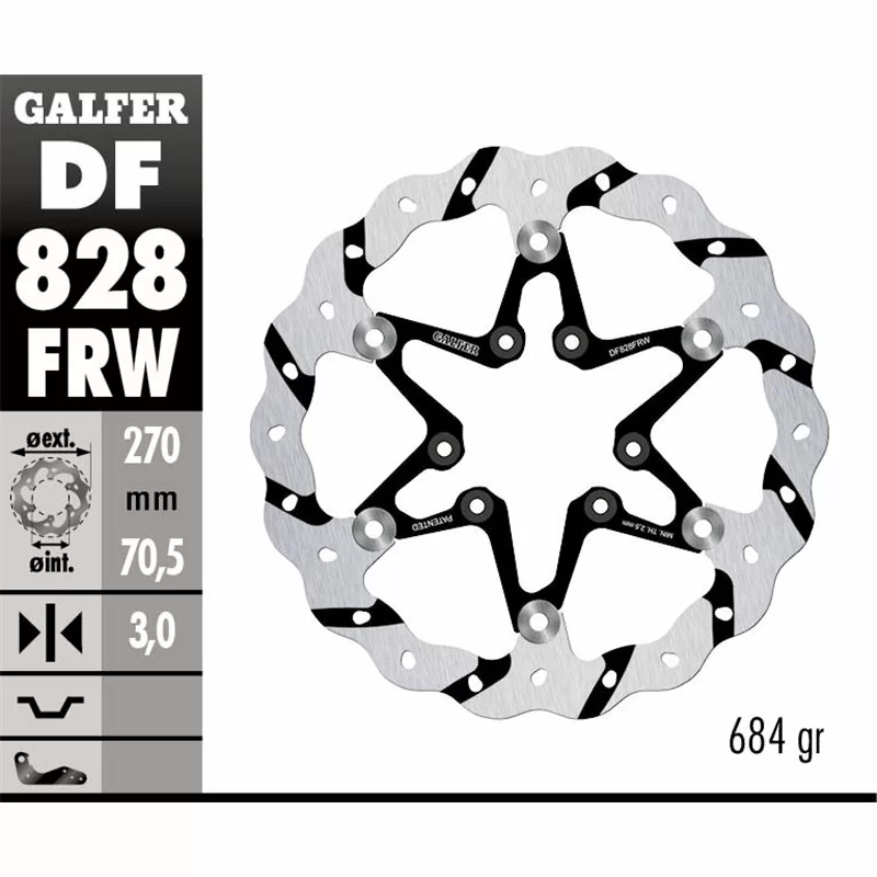 Galfer DF828FRW Brake Disc Wave Floating