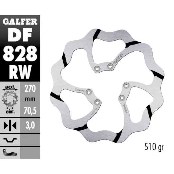 Galfer DF828RW Brake Disc Wave Fixed