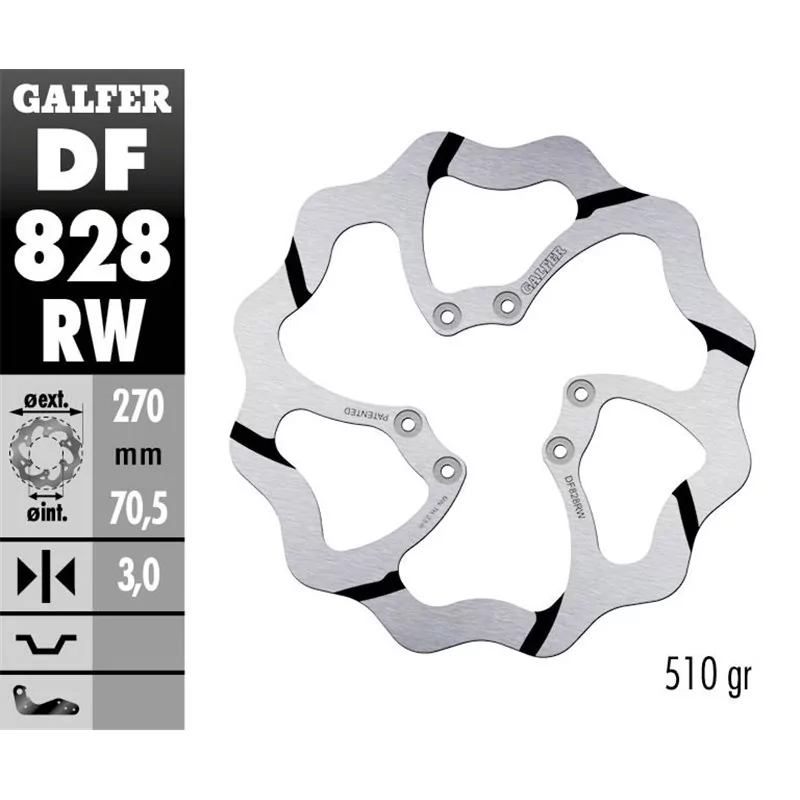 Galfer DF828RW Bremsscheibe Wave Fixiert Galfer DF828RW Bremsscheibe Wave Fixiert