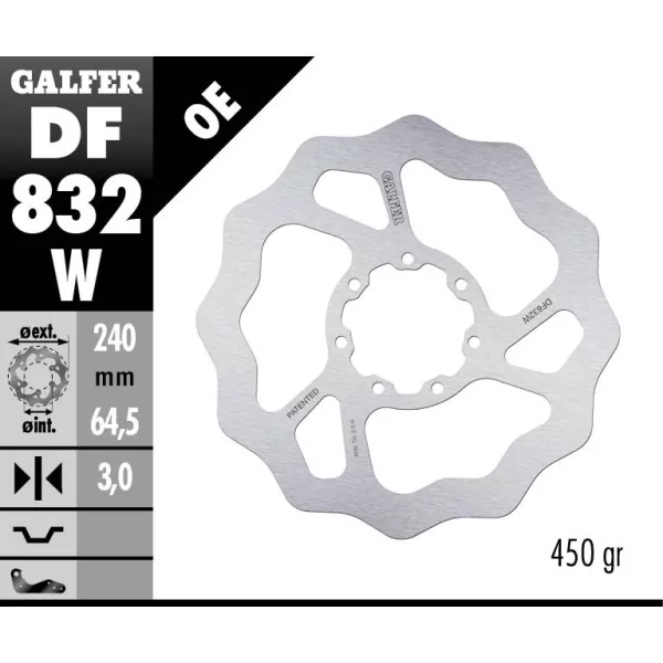 Galfer DF832W Brake Disc Wave Fixed