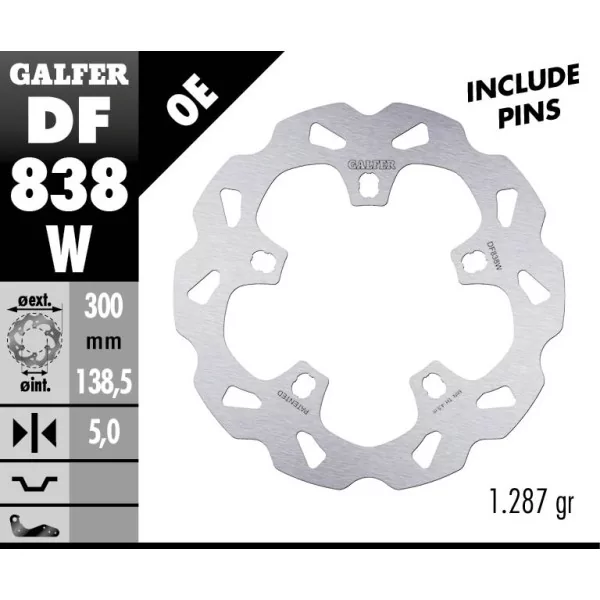 Galfer DF838W Brake Disc Wave Fixed