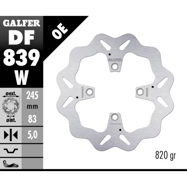 Galfer DF839W Bremsscheibe Wave Fixiert
